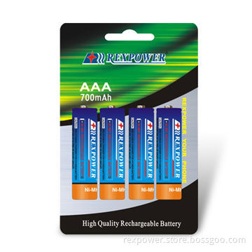 AAA NiMH Batteries with 1.2V Nominal Voltage and 700mAh Capacity